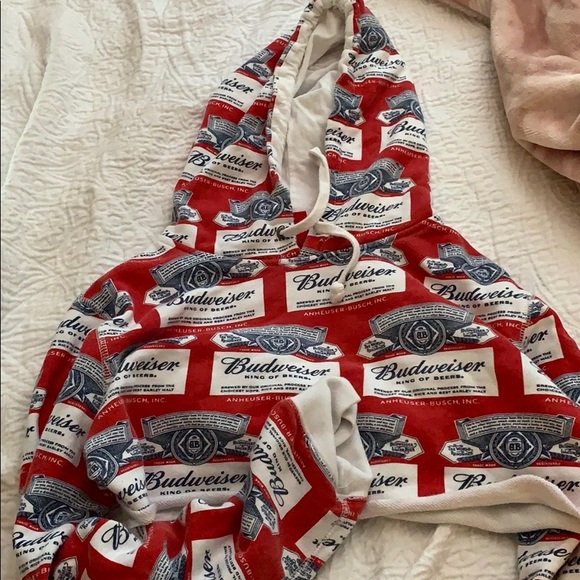 Sweaters - Budweiser Cropped Hoodie